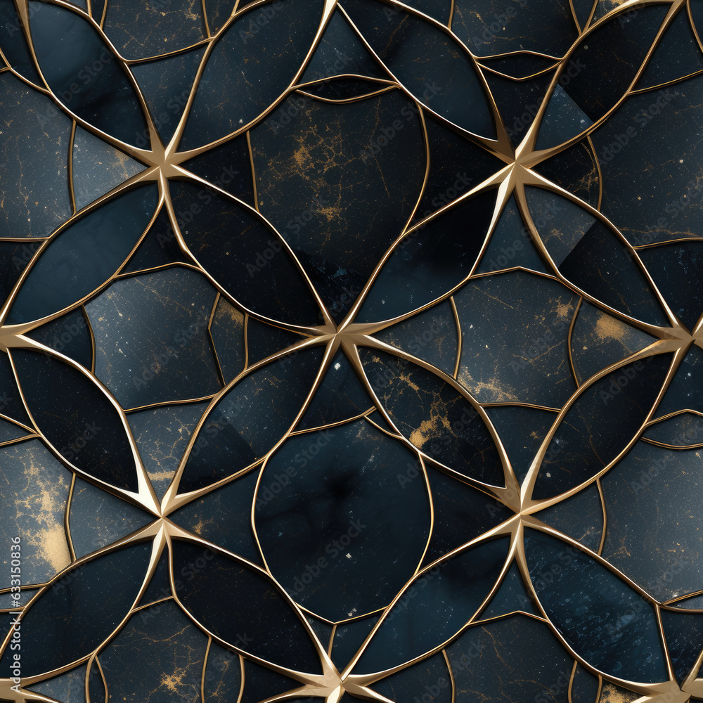 Poster a close up of a black and gold wall. digital image. seamless pattern.