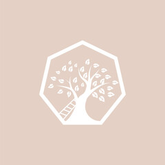 Tree Logo Design, Playground Vector, Education Tree Icon