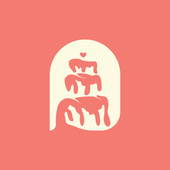 Obraz premium Bread Logo Design, Vector Bakery Cake Wheat Food Illustration