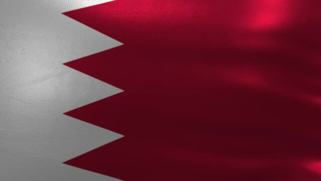 Bahrain Country Flag, Waving in Wind 4k video footage