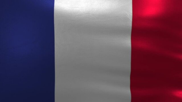 France Country Flag, Waving in Wind 4k video footage