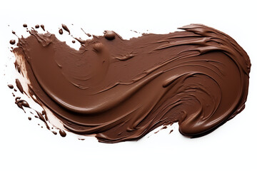 Brown brush chocolate cream isolated on transparent background - Generative AI