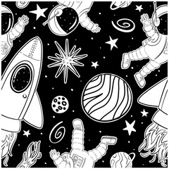 Outer space seamless pattern