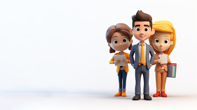 business people 3d animation characters