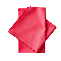 Red napkin on transparent background