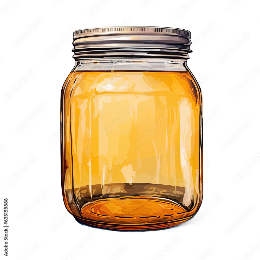 Poster jam jar on transparent background isolated