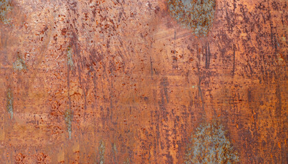 The texture of the copper background is covered with a patina, Rusty patterns on iron ,Multi colour wooden texture background, grunge wood abstract.