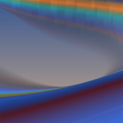 Abstract blue, green, grey and orange curved background. 3d illustration, 3d render