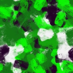 Fototapeta na wymiar Big green, black and white brush strokes. Abstract seamless pattern.
