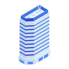 Pack of Skyscraper Buildings Isometric Icons 

