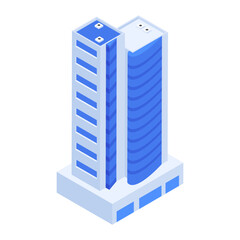 Pack of Skyscraper Buildings Isometric Icons 

