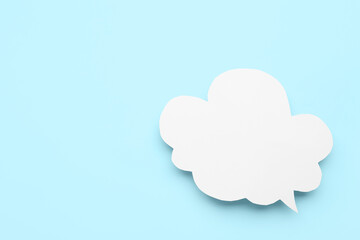 Empty speech bubble on blue background
