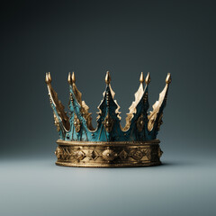 the crown of king, in the style of dark beige and gold, modern jewelry,