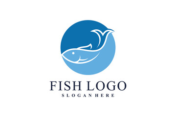 Fish logo design template vector illustration with creative idea