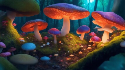 Fototapeta na wymiar mushrooms in the forest