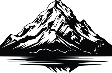 Alps Logo Monochrome Design Style