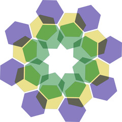 Mandala Vibrante con morado, amarillo y verde
