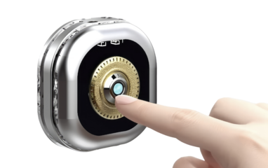 finger on the bell. transparent background. Generative AI