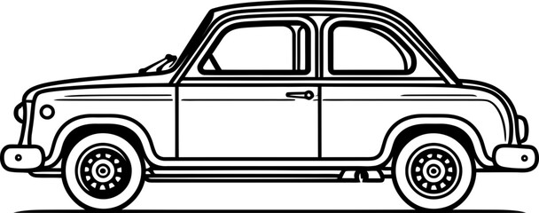 Classic car sketch drawing