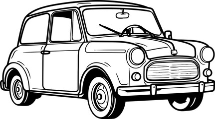 Classic car sketch drawing