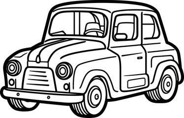 Classic car sketch drawing