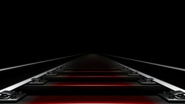 Old Railroad - Passing Loop - Realistic 3D animation isolated on transparent background with alpha channel