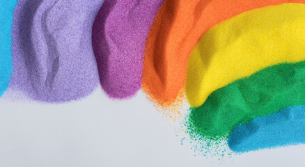 Naklejka premium rainbow colored sand stripes colors like blue,red,green,orange,yellow,purple,pink