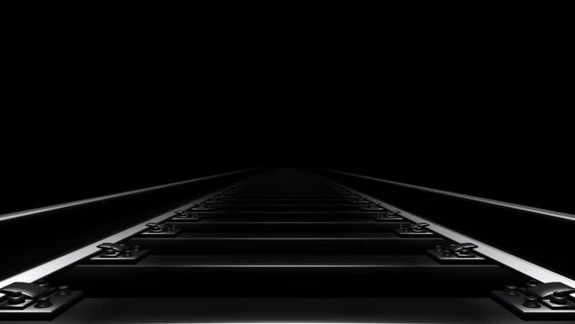 Modern Railway - Passing Loop - Realistic 3D animation with alpha channel isolated on transparent background