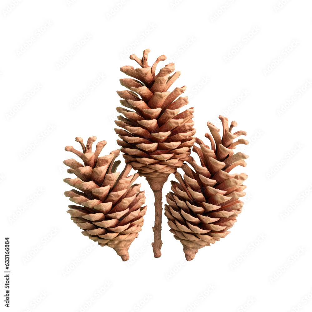 Poster transparent background with pine cones clipping path included