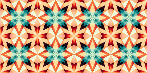  Kaleidoscopic seamless pattern. Infinite tile concept repeating texture background.