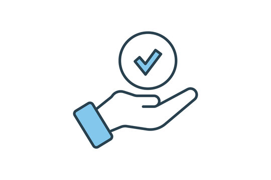 Agree Icon. Icon related to survey. flat line icon style. Simple vector design editable
