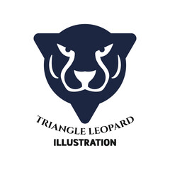 Simple Minimalist Triangle Tiger Jaguar Leopard Puma Head Face Icon Symbol Illustration