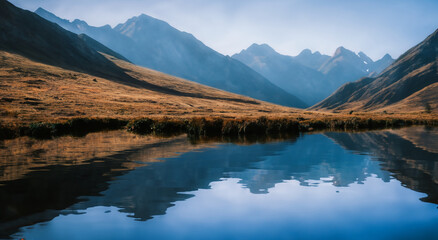 Obraz premium beautiful fairy tale landscape with a beautiful lake in high resolution and sharpness