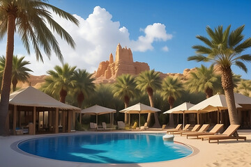 Fototapeta premium pool in the tropical resort