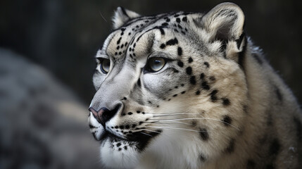 Obraz premium Portrait of a majestic Snow Leopard in its Natural Habitat