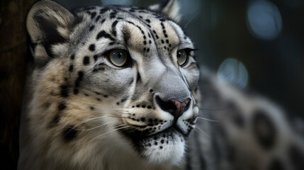 Portrait of a majestic Snow Leopard in its Natural Habitat