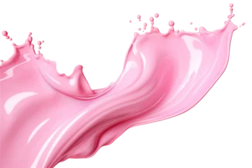 Rolgordijnen Pink cream or yogurt splash. Cutout on transparent © Ara Hovhannisyan
