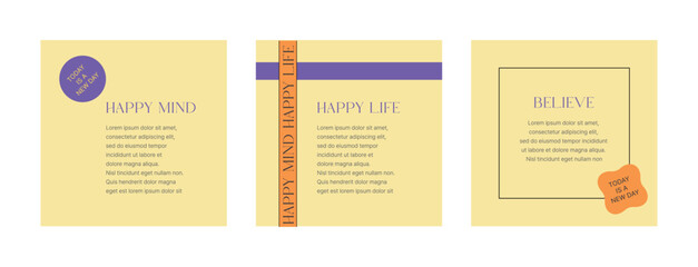 modern, simple, trendy web and app frame design template illustration set.