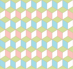 Simple, colorful, abstract, geometric pattern design background. Pattern graphic used for wallpaper, tile, fabric, textile.