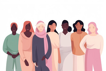 Illustration Diverse Group of Women