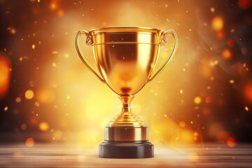 Success Champion Golden Trophy for Winner Background
