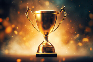 Success Champion Golden Trophy for Winner Background
