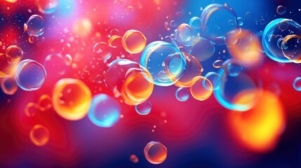 Obraz na płótnie Canvas Abstract pc desktop wallpaper background with flying bubbles on a colorful background,