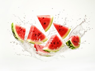 Watermelon Slices Water Splash