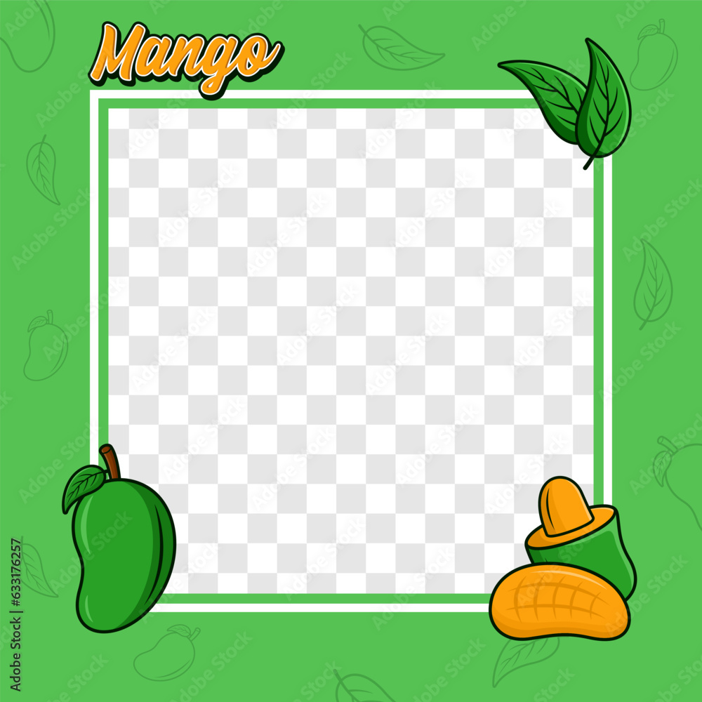 Wall mural mango fruit photo frame cover background design