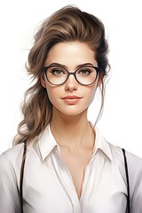Woman businessman in glasses AI Generated