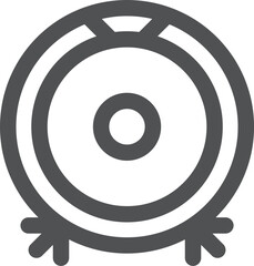 線画のシンプル電化製品の単品アイコン　ロボット掃除機