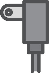 カラーシンプル電化製品の単品アイコン　ケーブル