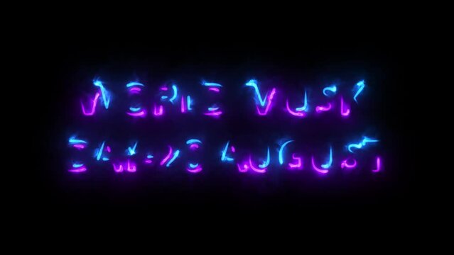 World Musk Day, 19 August text jpeg neon illustration.