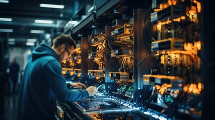 IT engineers in a data center, generative ai